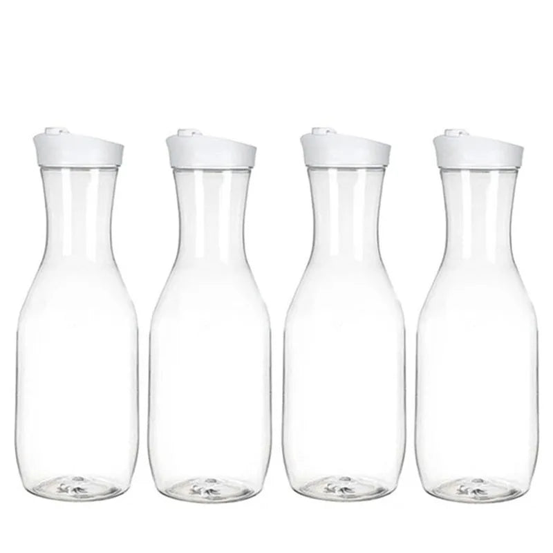 50 Oz Large Plastic Water Bottle with Flip Cap, Square Base Juice Container, Clear Plastic Water Bottle, Beverage Milk Bottle
