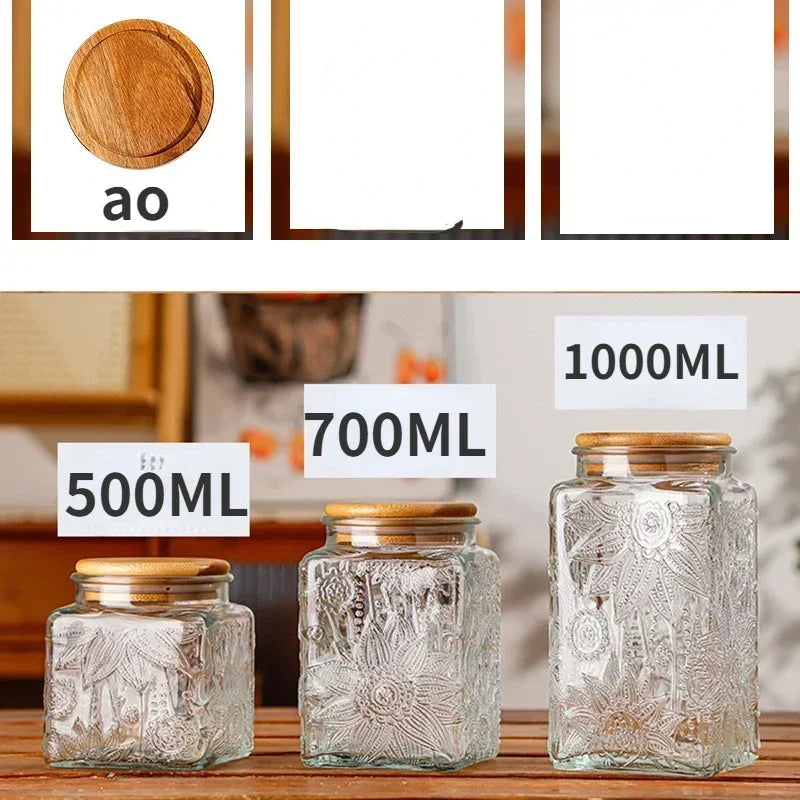 Airtight Containers for Food Glass Pots Airtight Lids Transparent Boxes for Storage Box Mason Jar Sealed glass jars with lids