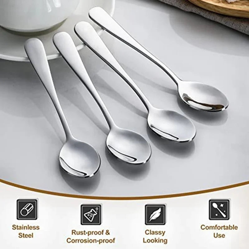 6 Pieces Of Espresso Spoon, 4.7 Inch Stainless Steel Mini Coffee Spoon Dessert Spoon