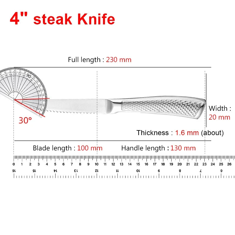 Steak knife set, stainless steel meat slicer kitchen sawtooth knife accessories, practical sushi knives for cooking 1/3/6 pieces