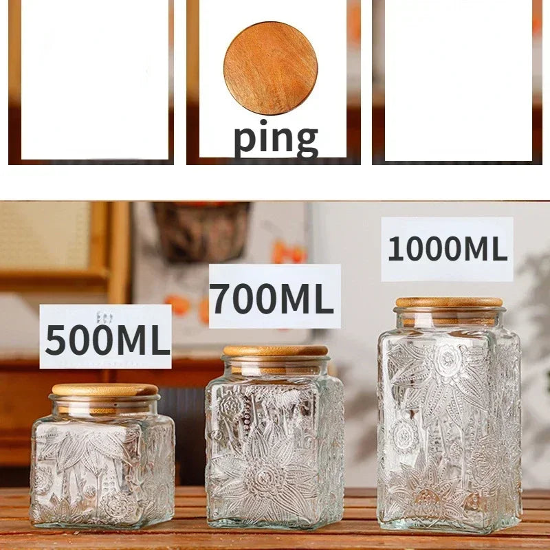 Airtight Containers for Food Glass Pots Airtight Lids Transparent Boxes for Storage Box Mason Jar Sealed glass jars with lids