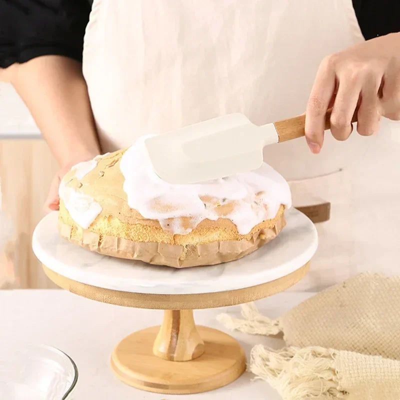 Kitchen Butter Scraper Baking Tools Mixer Spatula for Pastry and Pastry Accessories White Chocolate Wooden Handle Cake Utensils