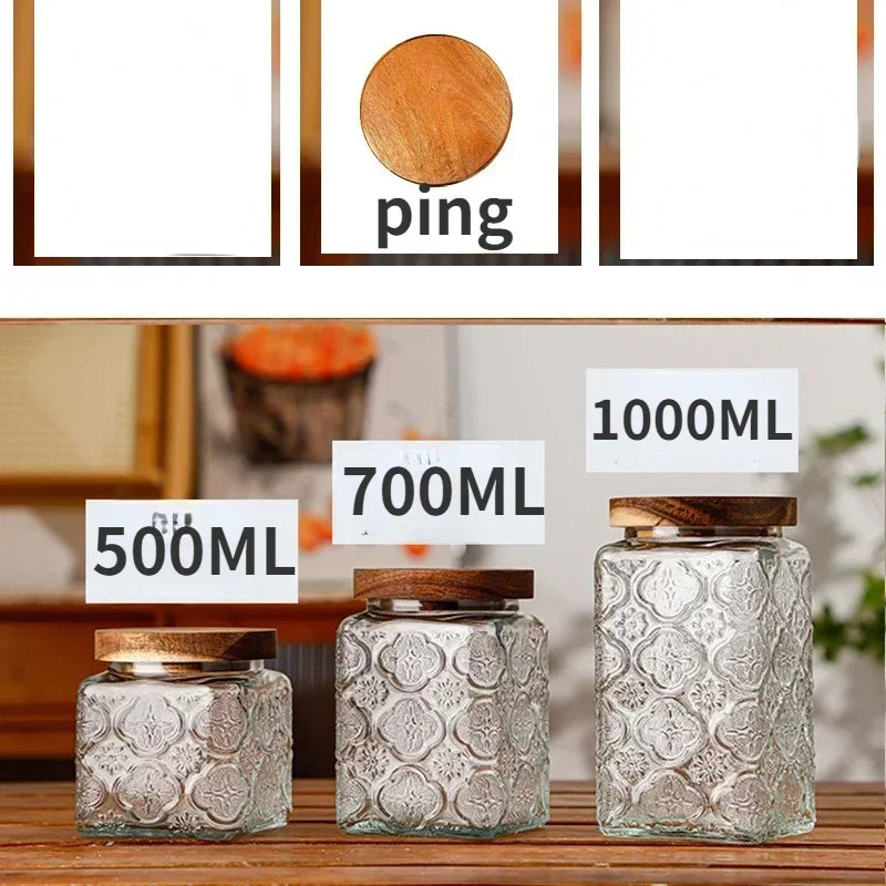Airtight Containers for Food Glass Pots Airtight Lids Transparent Boxes for Storage Box Mason Jar Sealed glass jars with lids