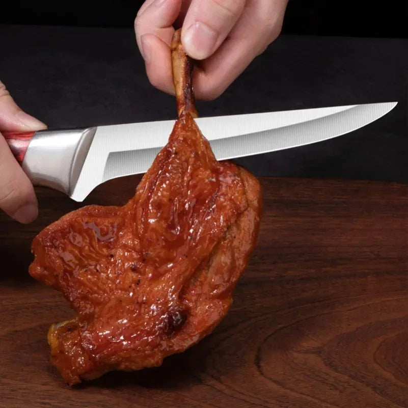 Boning Butcher Knife Chef Cleaver Utility Knife Slicing Chicken Meat Fish Fruit Steak Knife Kitchen Knives Plastic Handle Tools