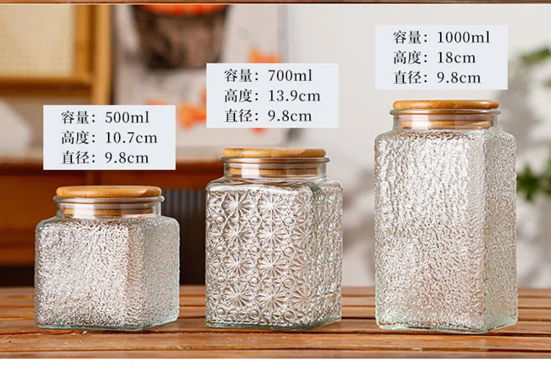 Airtight Containers for Food Glass Pots Airtight Lids Transparent Boxes for Storage Box Mason Jar Sealed glass jars with lids