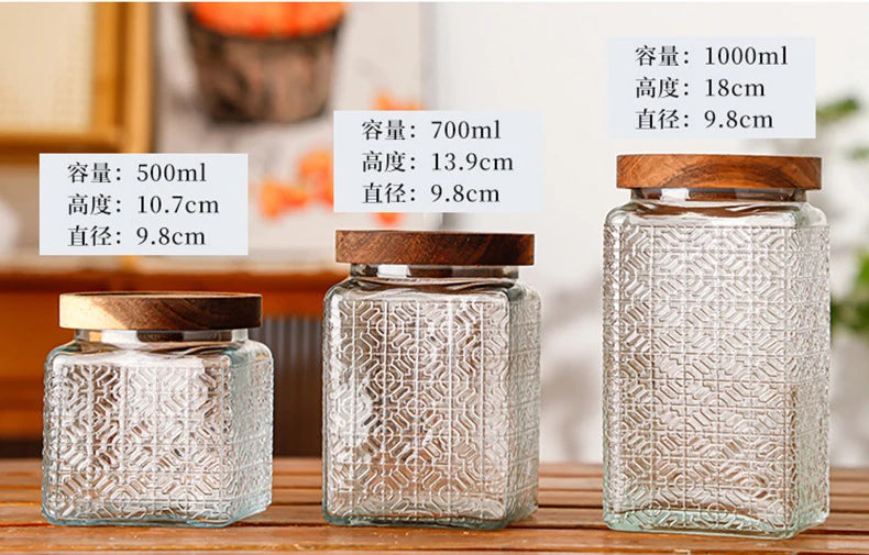 Airtight Containers for Food Glass Pots Airtight Lids Transparent Boxes for Storage Box Mason Jar Sealed glass jars with lids