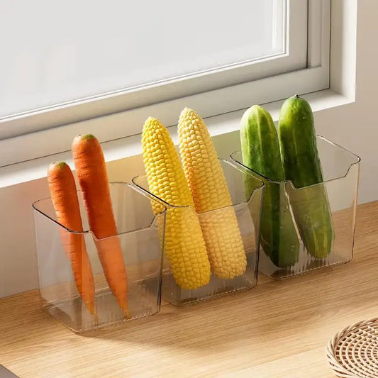 3PCS/6PCS Refrigerator Side Door Storage Box Food Vegetable Fruit Eggs Fresh Organizer Household Kitchen Fridge Containers Boxes