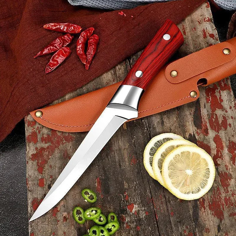 Boning Butcher Knife Chef Cleaver Utility Knife Slicing Chicken Meat Fish Fruit Steak Knife Kitchen Knives Plastic Handle Tools