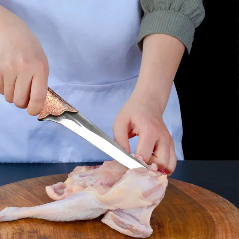 Boning Butcher Knife Chef Cleaver Utility Knife Slicing Chicken Meat Fish Fruit Steak Knife Kitchen Knives Plastic Handle Tools