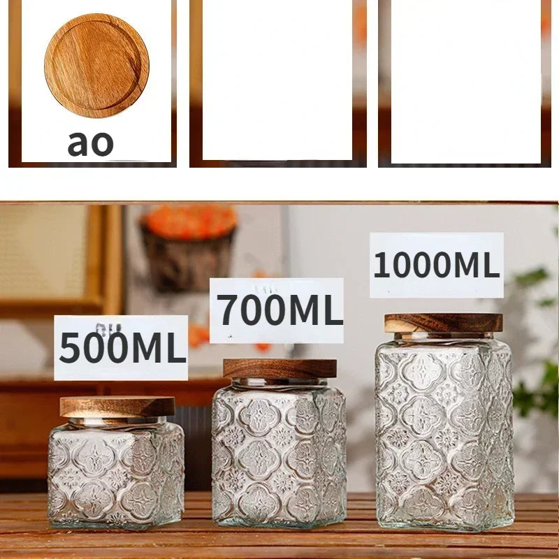 Airtight Containers for Food Glass Pots Airtight Lids Transparent Boxes for Storage Box Mason Jar Sealed glass jars with lids