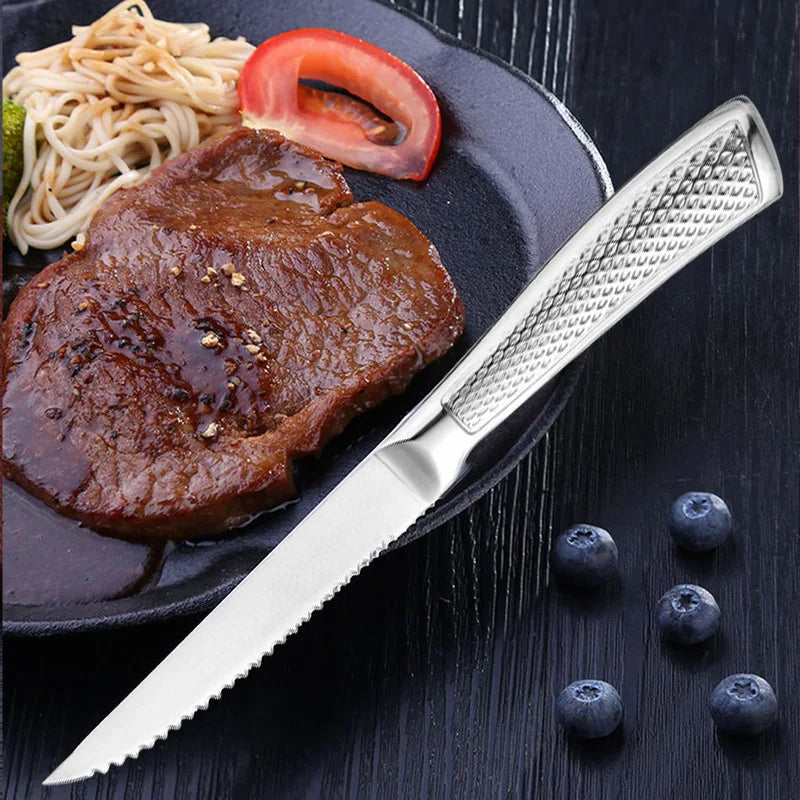 Steak knife set, stainless steel meat slicer kitchen sawtooth knife accessories, practical sushi knives for cooking 1/3/6 pieces
