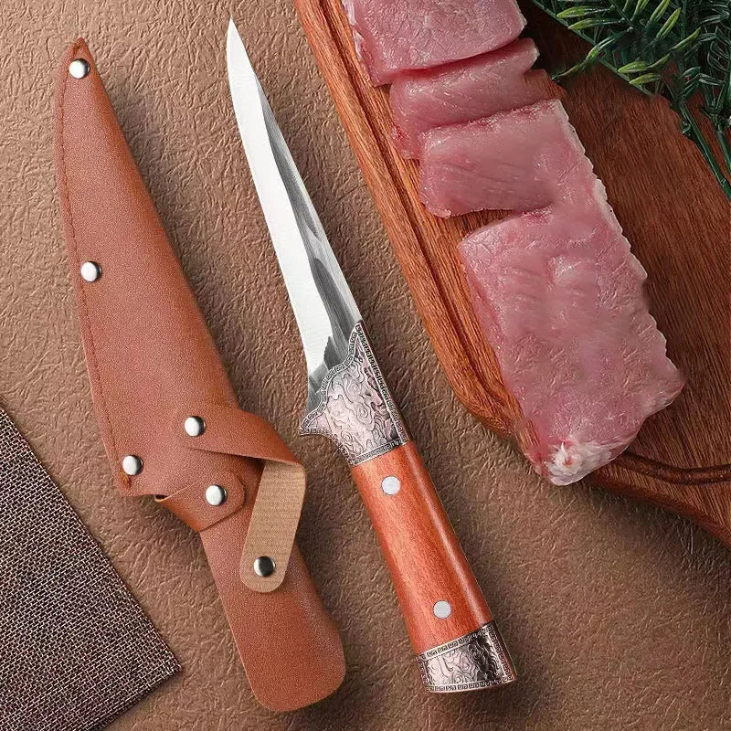 Boning Butcher Knife Chef Cleaver Utility Knife Slicing Chicken Meat Fish Fruit Steak Knife Kitchen Knives Plastic Handle Tools