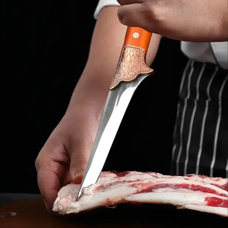 Boning Butcher Knife Chef Cleaver Utility Knife Slicing Chicken Meat Fish Fruit Steak Knife Kitchen Knives Plastic Handle Tools