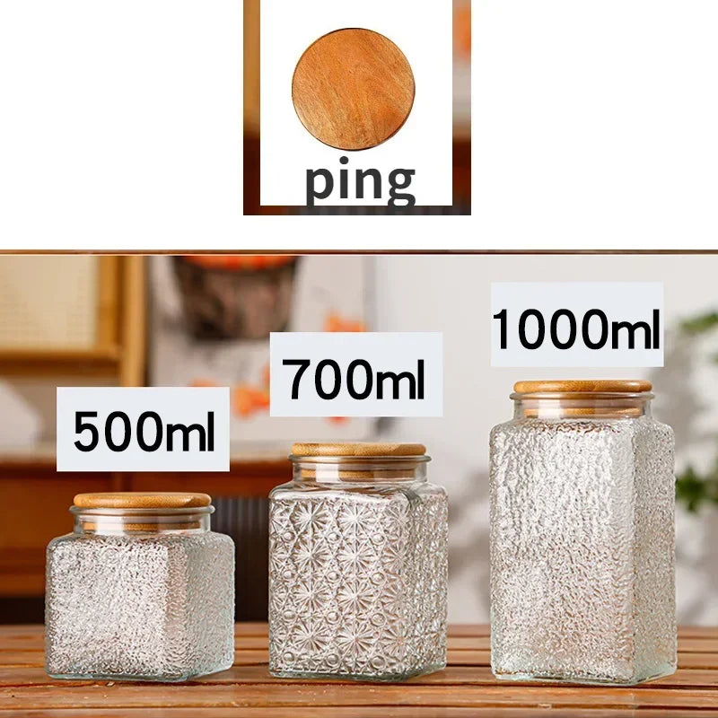 Airtight Containers for Food Glass Pots Airtight Lids Transparent Boxes for Storage Box Mason Jar Sealed glass jars with lids