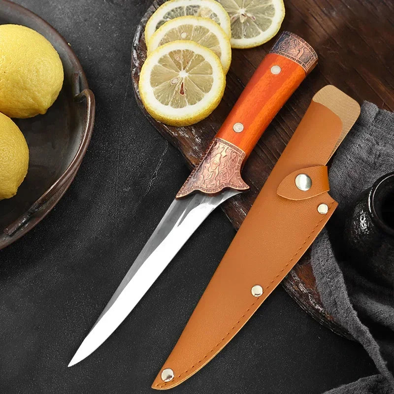 Boning Butcher Knife Chef Cleaver Utility Knife Slicing Chicken Meat Fish Fruit Steak Knife Kitchen Knives Plastic Handle Tools