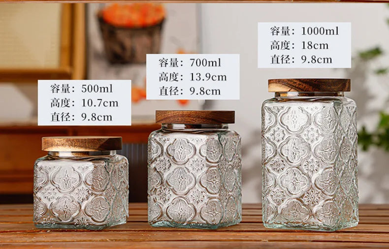 Airtight Containers for Food Glass Pots Airtight Lids Transparent Boxes for Storage Box Mason Jar Sealed glass jars with lids