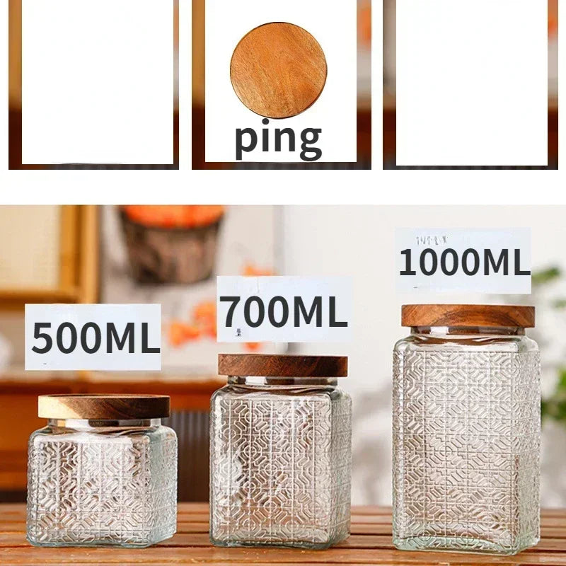 Airtight Containers for Food Glass Pots Airtight Lids Transparent Boxes for Storage Box Mason Jar Sealed glass jars with lids