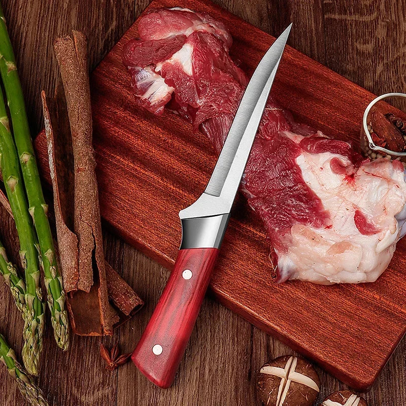 Boning Butcher Knife Chef Cleaver Utility Knife Slicing Chicken Meat Fish Fruit Steak Knife Kitchen Knives Plastic Handle Tools