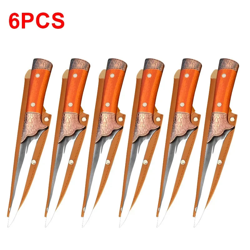 Boning Butcher Knife Chef Cleaver Utility Knife Slicing Chicken Meat Fish Fruit Steak Knife Kitchen Knives Plastic Handle Tools
