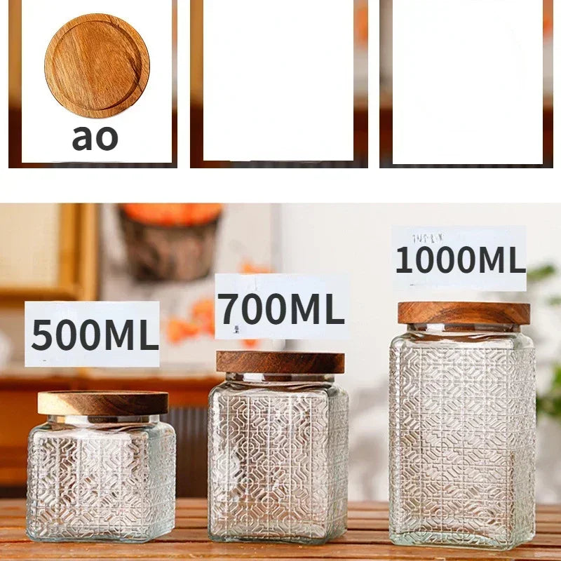 Airtight Containers for Food Glass Pots Airtight Lids Transparent Boxes for Storage Box Mason Jar Sealed glass jars with lids