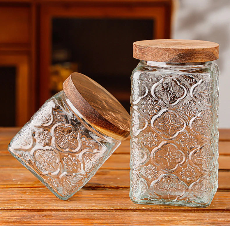 Airtight Containers for Food Glass Pots Airtight Lids Transparent Boxes for Storage Box Mason Jar Sealed glass jars with lids